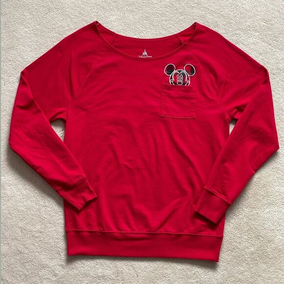 Disney Parks Red Top Plaid Shorts Pajama Set Women's Size S - Picture 3 of 7